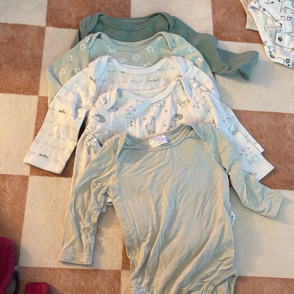 Set of 5 Long Sleeve Baby Onesies